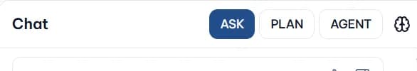 OneCraft chat mode selector with ASK selected
